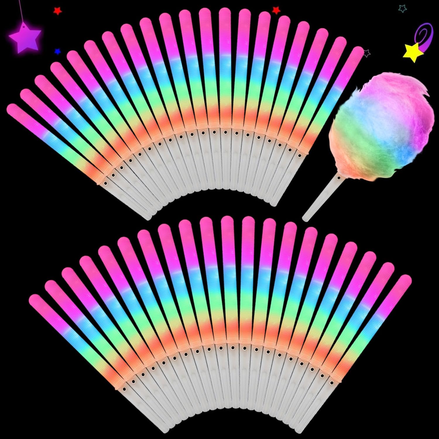 Cotton Candy Cone - 20 шт. разноцветных мигающих светодиодных конусов