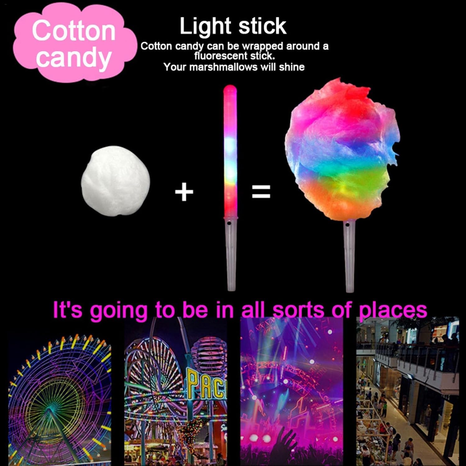 20 шт. разноцветных мигающих с – обзор и цена Cotton Candy Cone