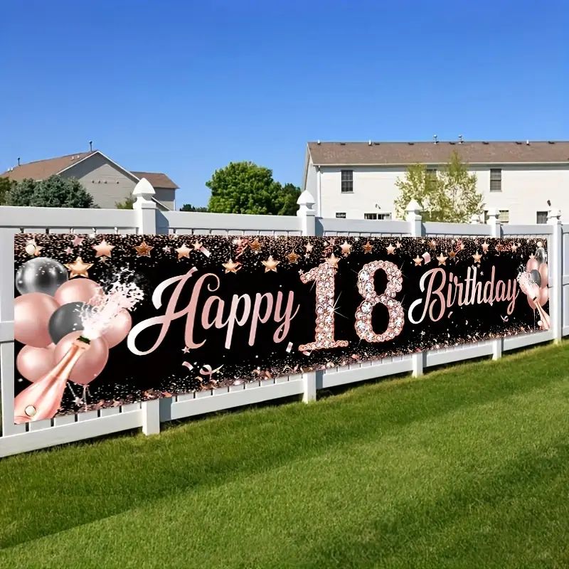 Баннер на 18-й день рождения,  – обзор и цена Party Banner Gold