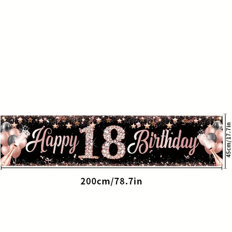Баннер на 18-й день рождения,  – обзор и цена Party Banner Gold