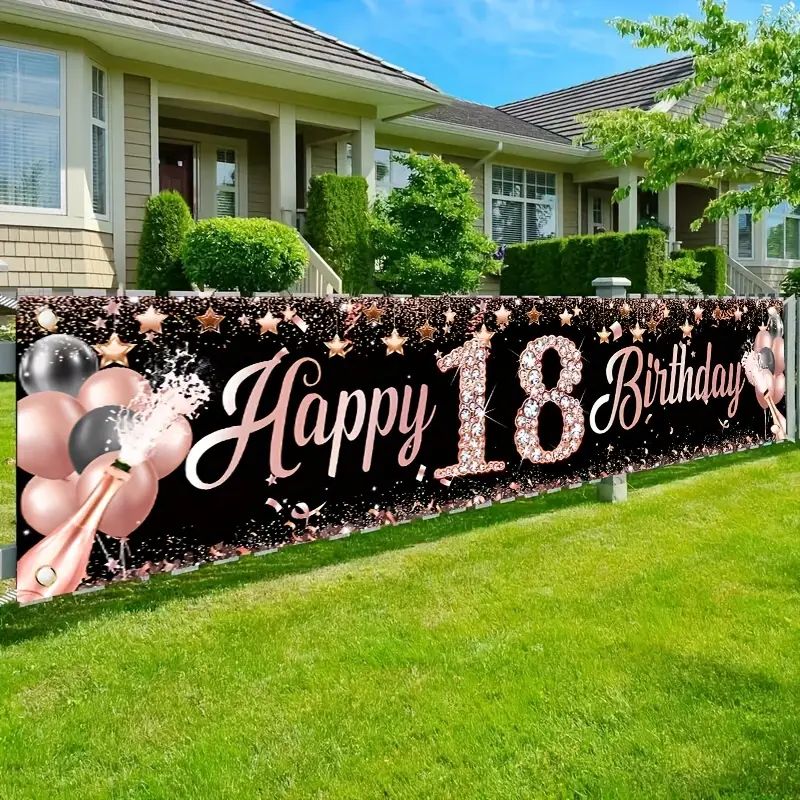 Баннер на 18-й день рождения,  – обзор и цена Party Banner Gold